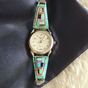 Turquoise and Multicolor Quartz Watch